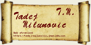 Tadej Milunović vizit kartica